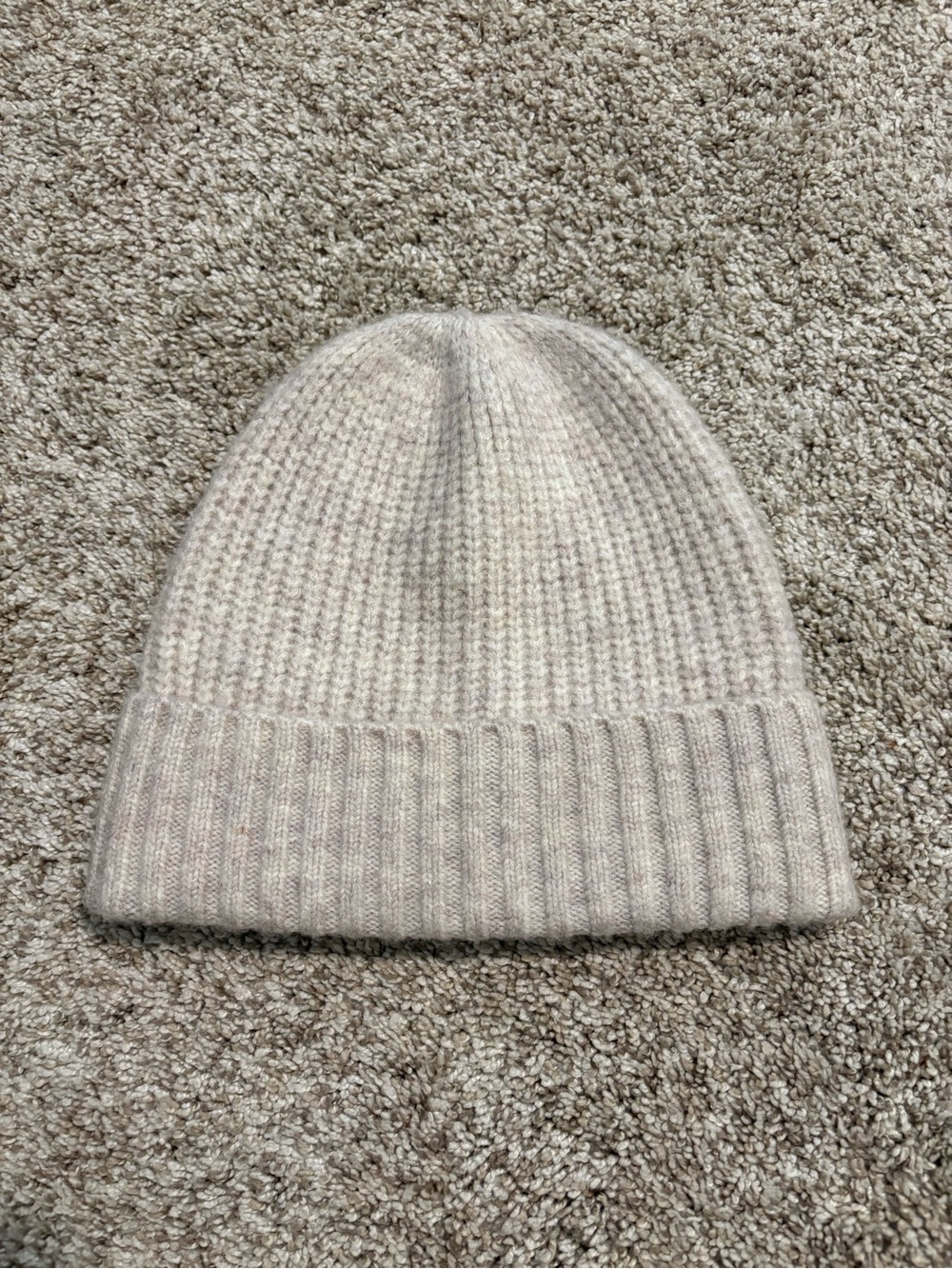 Free People Neutral Ribbed Knit Beanie